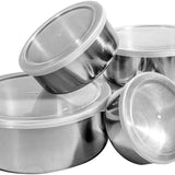 Conjunto 5 Tigelas de Aço Inoxidável com Tampa
