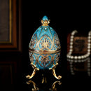 Caixa de Joias Elegante Pintada à Mão Estilo Fabergé