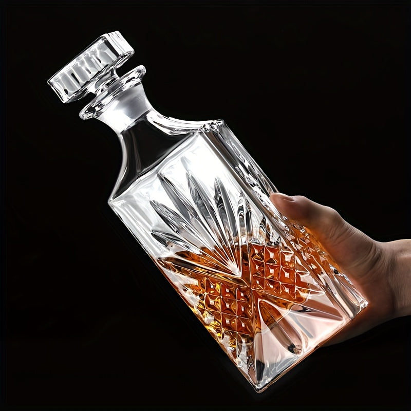 Conjunto De 7 Peças De Cristal Elegante Com Decantador De Uísque