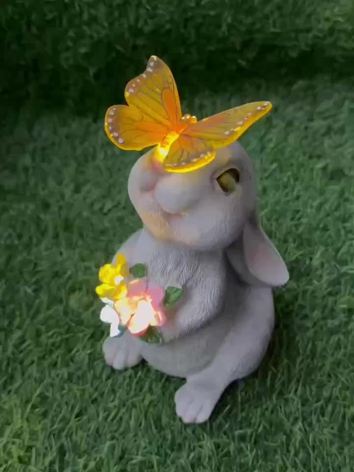 Luminária Solar Coelho Decorativo