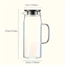 Jarro de Água Fria em Vidro de Borosilicato com Tampa de Aço Inoxidável