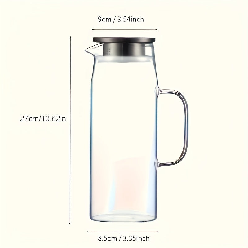 Jarro de Água Fria em Vidro de Borosilicato com Tampa de Aço Inoxidável