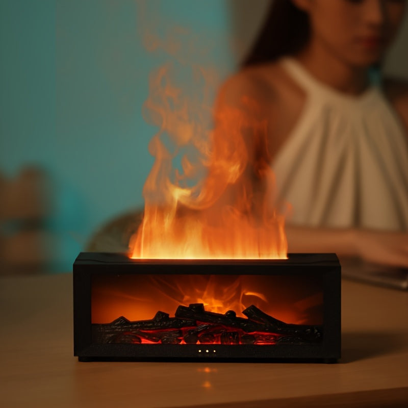 Difusor De Aroma E Umidificador USB Em Forma De Lareira