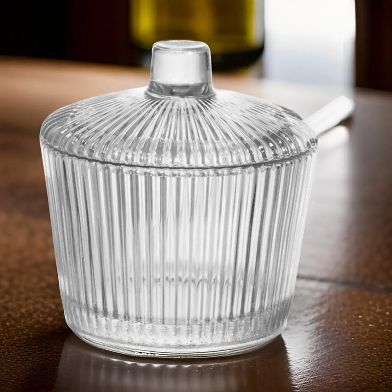 Açucareiro com Colher de Vidro Graffiato