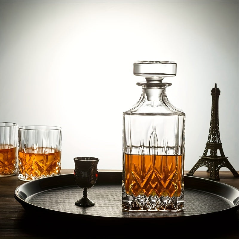 Conjunto De 7 Peças De Cristal Elegante Com Decantador De Uísque