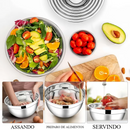 Jogo de 15 Tigelas de Aço Inoxidável com Tampa Hermética