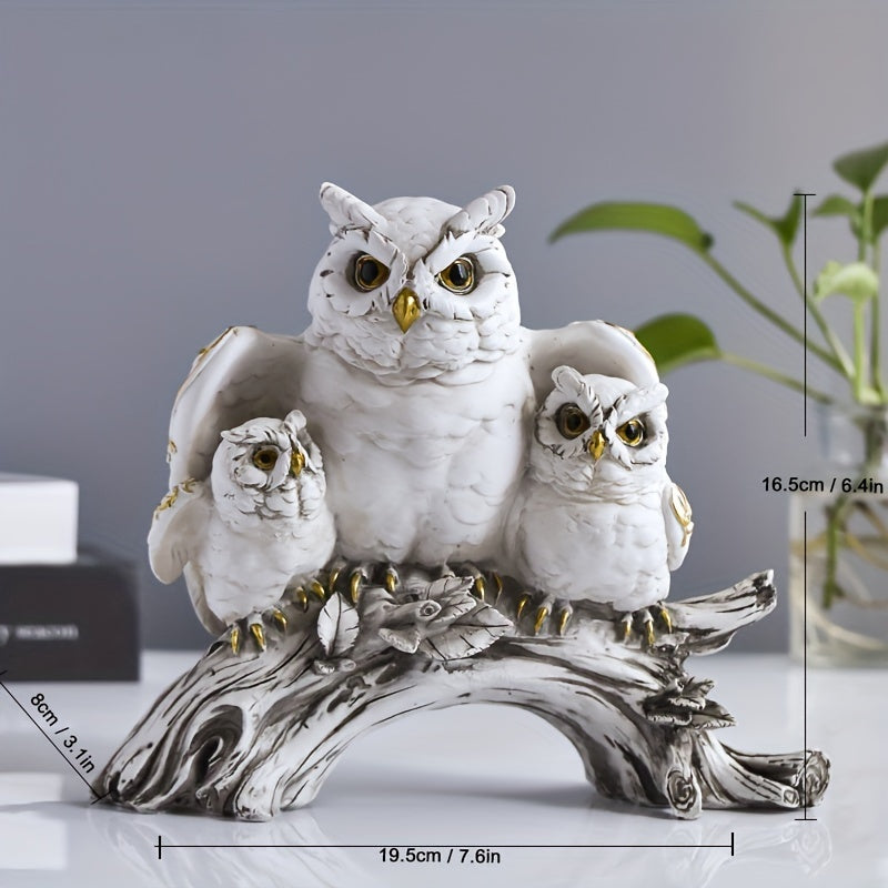 Escultura De Coruja Em Resina Charmosa