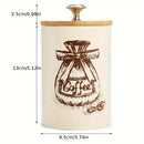 Conjunto De 3 Recipientes De Armazenamento Com Tampa De Bambu