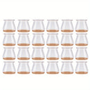 Protetores Para Pé De Cadeira Silicone Com Feltro 24 Unidades