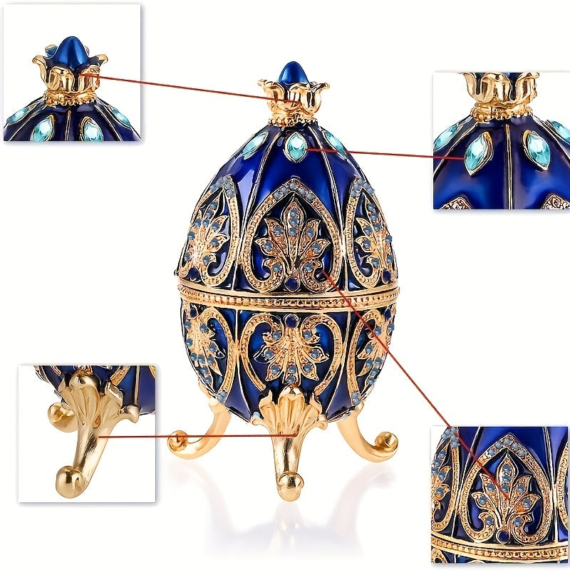 Caixa de Joias Elegante Pintada à Mão Estilo Fabergé