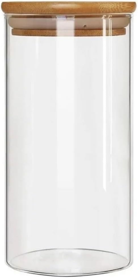 Pote Hermético de Vidro com Tampa de Bambu 850ml