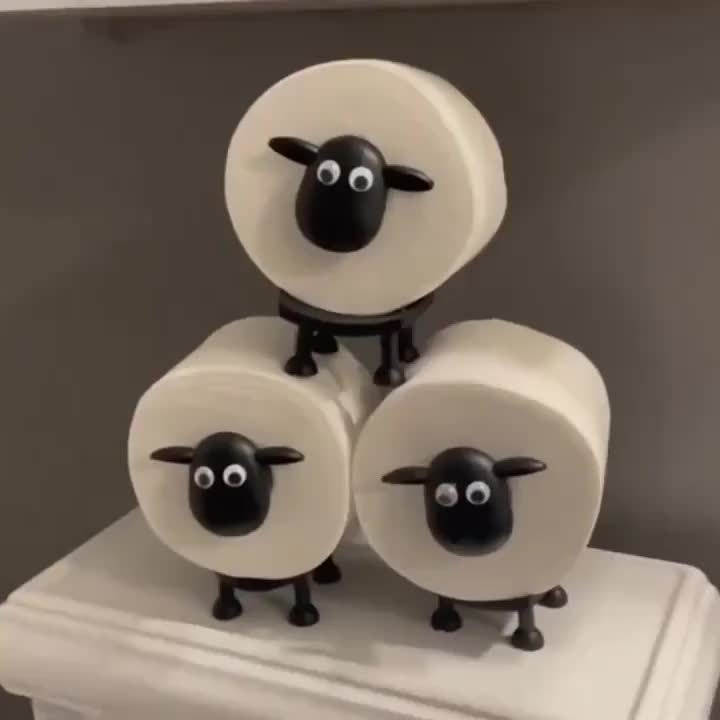 Kit 2 Suporte De Rolo De Papel Designe de Cordeiro