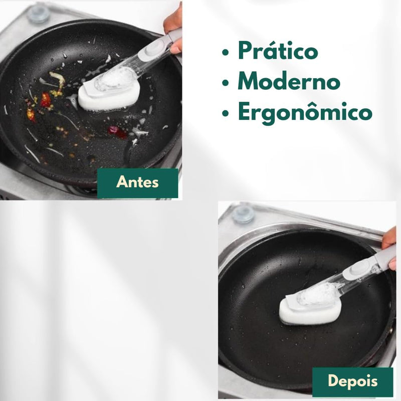 Esponja Escova Dispenser Bucha Detergente 2 em 1