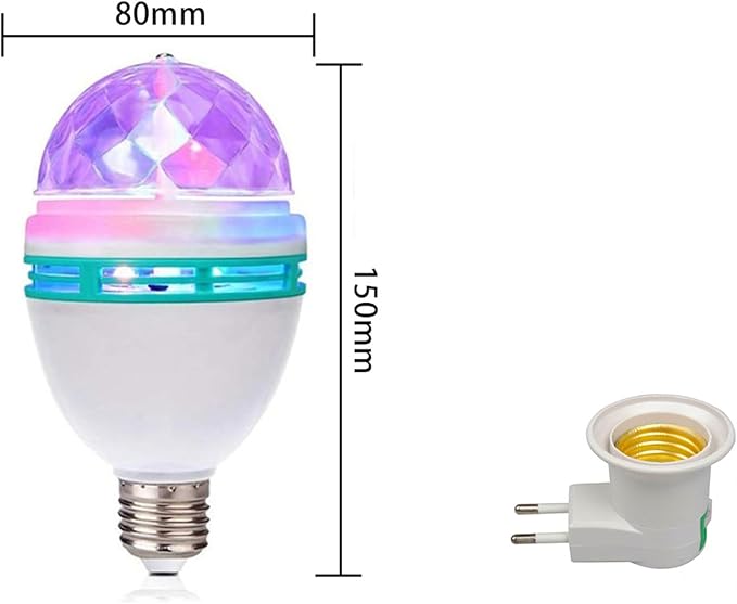Lâmpada Led Colorida Giratória RGB