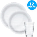 Aparelho de Jantar 12 Peças de Vidro Diamante