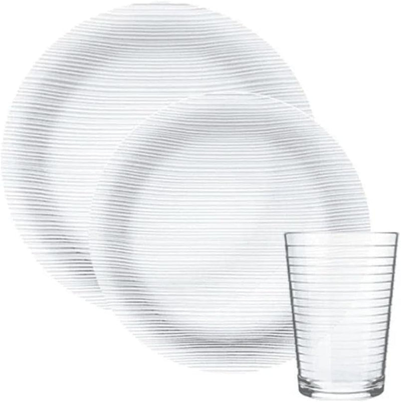 Aparelho de Jantar 12 Peças de Vidro Diamante