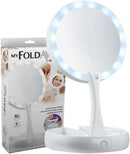 Espelho Com Led De Mesa Com Aumento 10x Dobrável