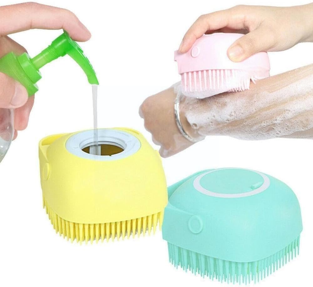 Esponja De Silicone Para Banho Com Dispensador