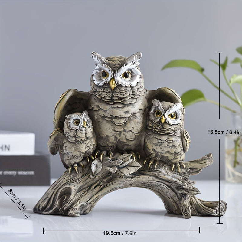 Escultura De Coruja Em Resina Charmosa