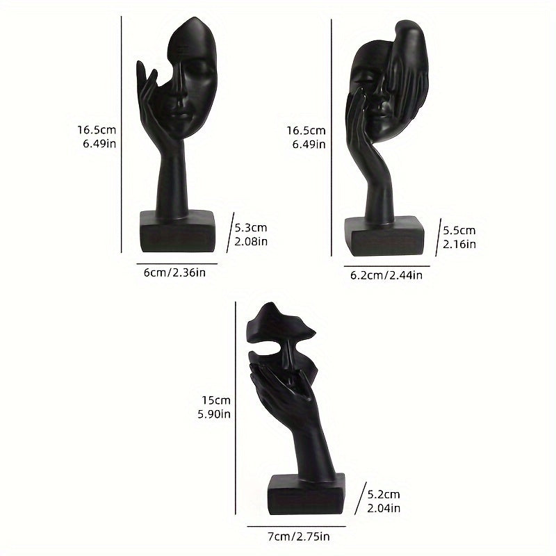 Estátua Do Pensador Em 3 Peças