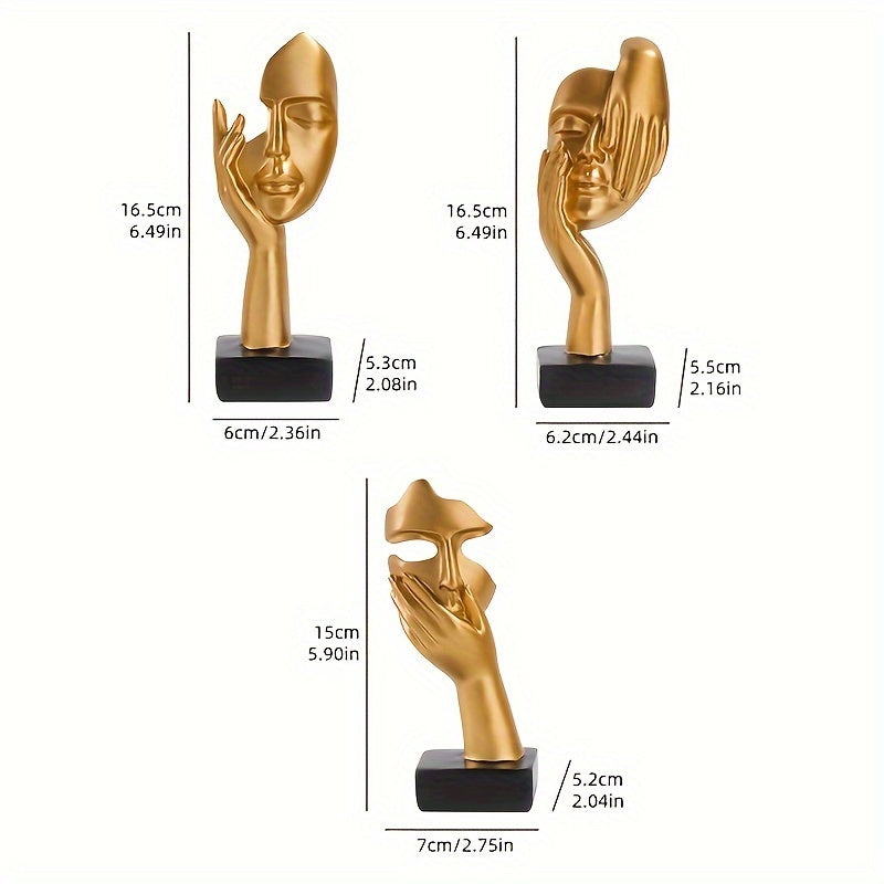 Estátua Do Pensador Em 3 Peças