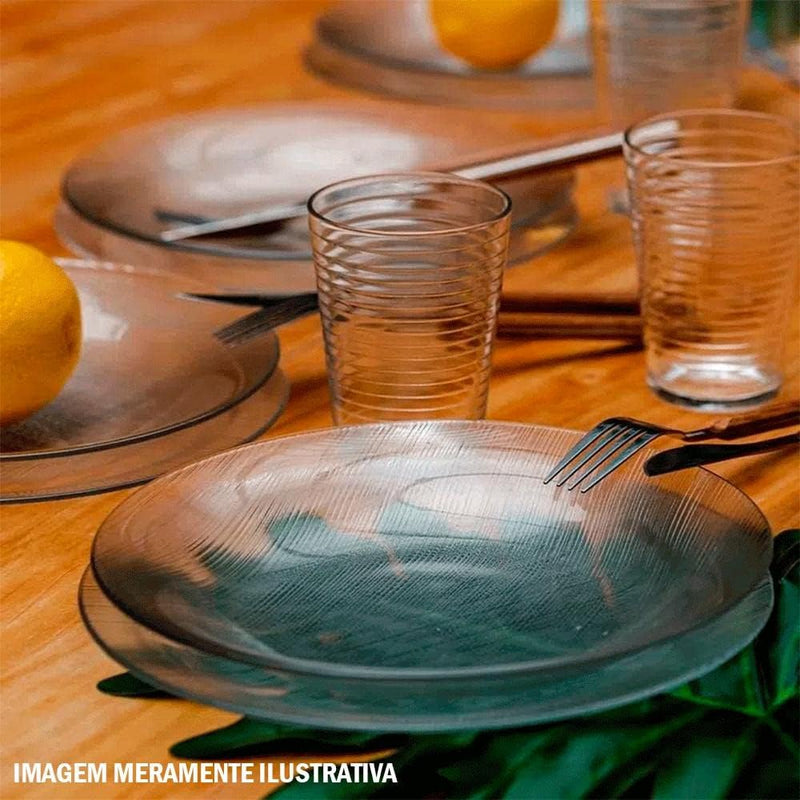 Aparelho de Jantar 12 Peças de Vidro Diamante