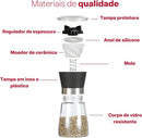 Kit 2 Moedores de Temperos Inox e Vidro