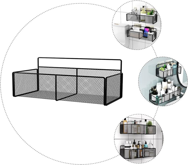 Prateleira De Alumínio Preta Retangular