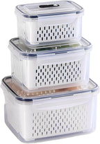 Kit 3 Potes Herméticos Retangulares com Tampa Transparente