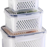 Kit 3 Potes Herméticos Retangulares com Tampa Transparente