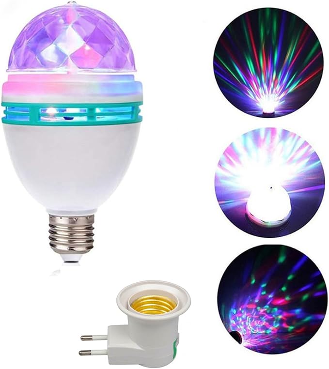 Lâmpada Led Colorida Giratória RGB