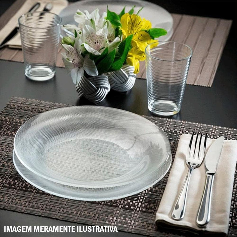 Aparelho de Jantar 12 Peças de Vidro Diamante