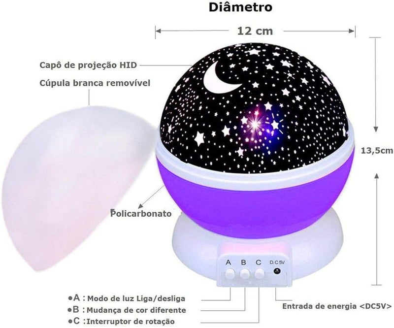 Luminária Projetor Abajur Estrelado