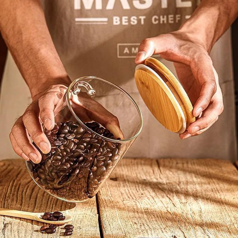 Conjunto de 4 Potes de Vidro Hermético com Colher