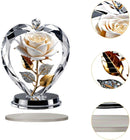 Decoração de 2D em Acrílico Rosa Branca e Coração