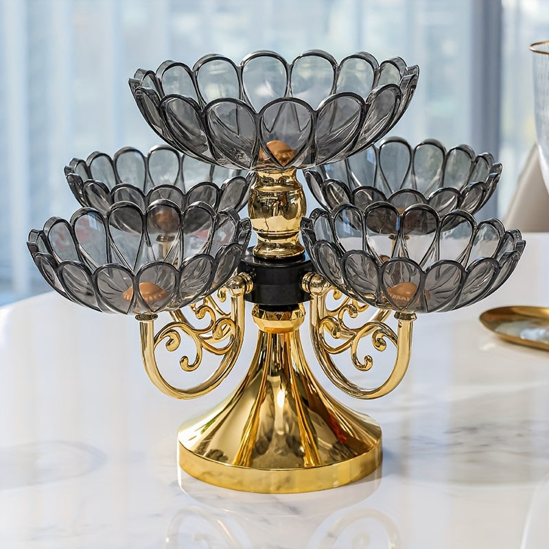 Tigela de Frutas Rotativa Estilo Europeu