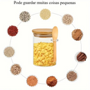 Conjunto de 4 Potes de Vidro Hermético com Colher