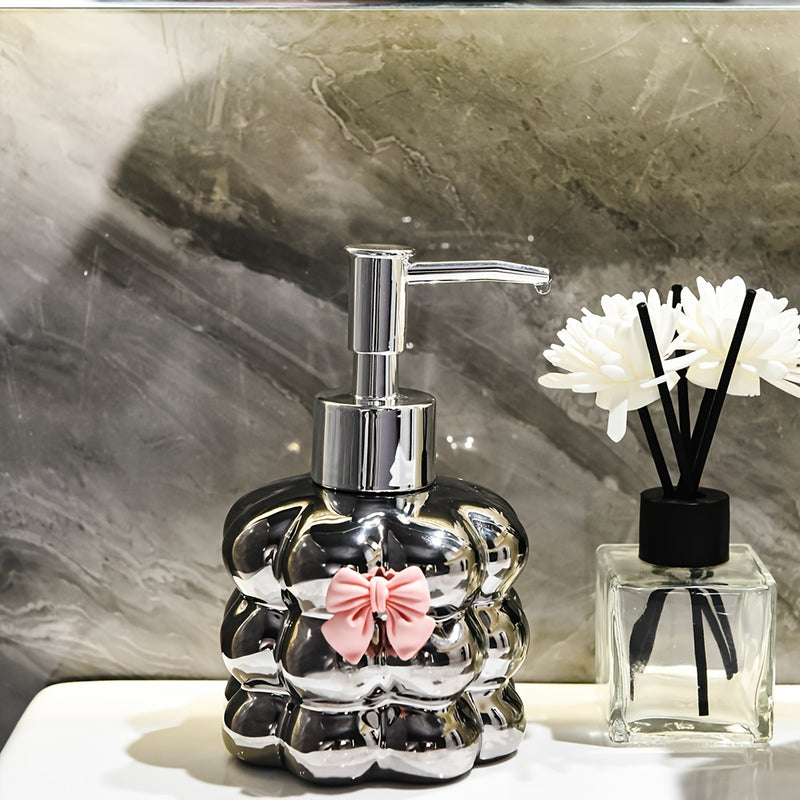 Dispensador De Sabão Cerâmico Com Design Floral