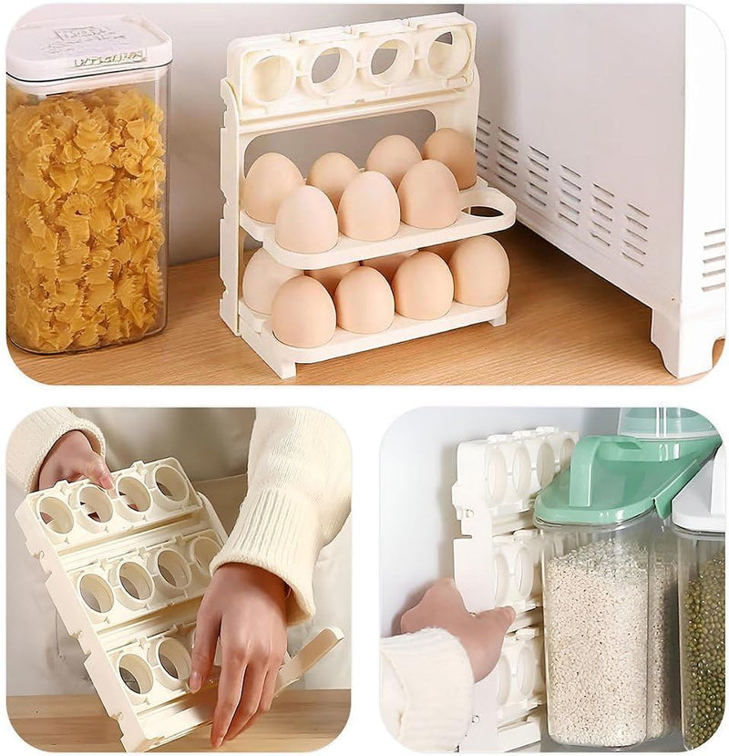 Porta Ovos 3 Andares com Dispenser para Geladeira