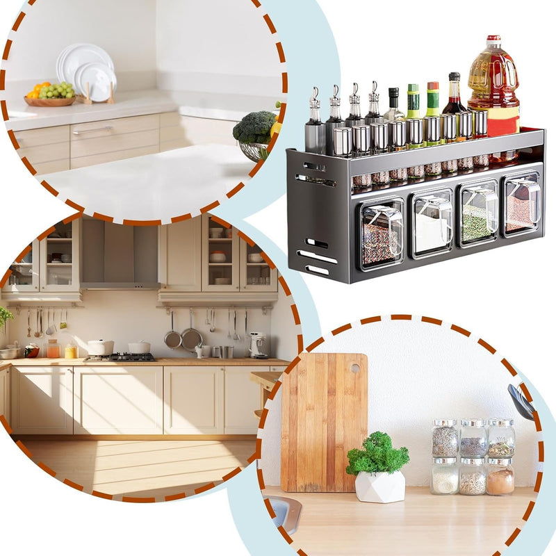 Prateleira de Armazenamento de Temperos para Cozinha