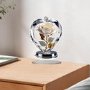 Decoração de 2D em Acrílico Rosa Branca e Coração