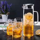 Jarro de Água Fria em Vidro de Borosilicato com Tampa de Aço Inoxidável