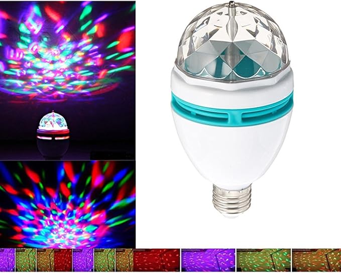 Lâmpada Led Colorida Giratória RGB