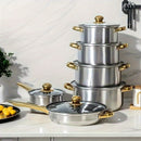 Conjunto de 06 Panelas e Frigideiras em Aço Inox