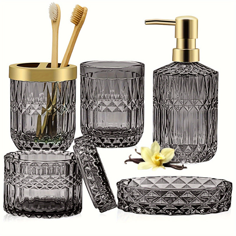 Conjunto de 5 Peças de Vidro de Luxo para Banheiro