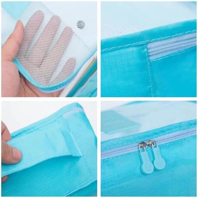 Kit com 6 Necessaires Organizadoras para Mala de Viagem