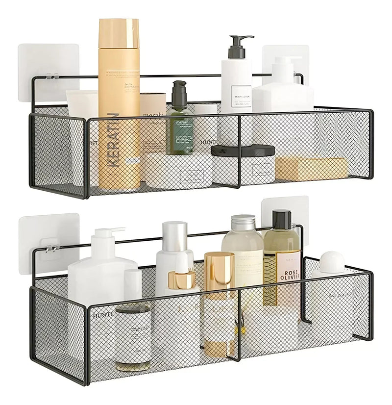 Prateleira De Alumínio Preta Retangular