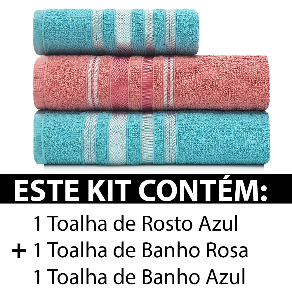 Conjunto de Toalhas Liz Atlantic 3 Peças