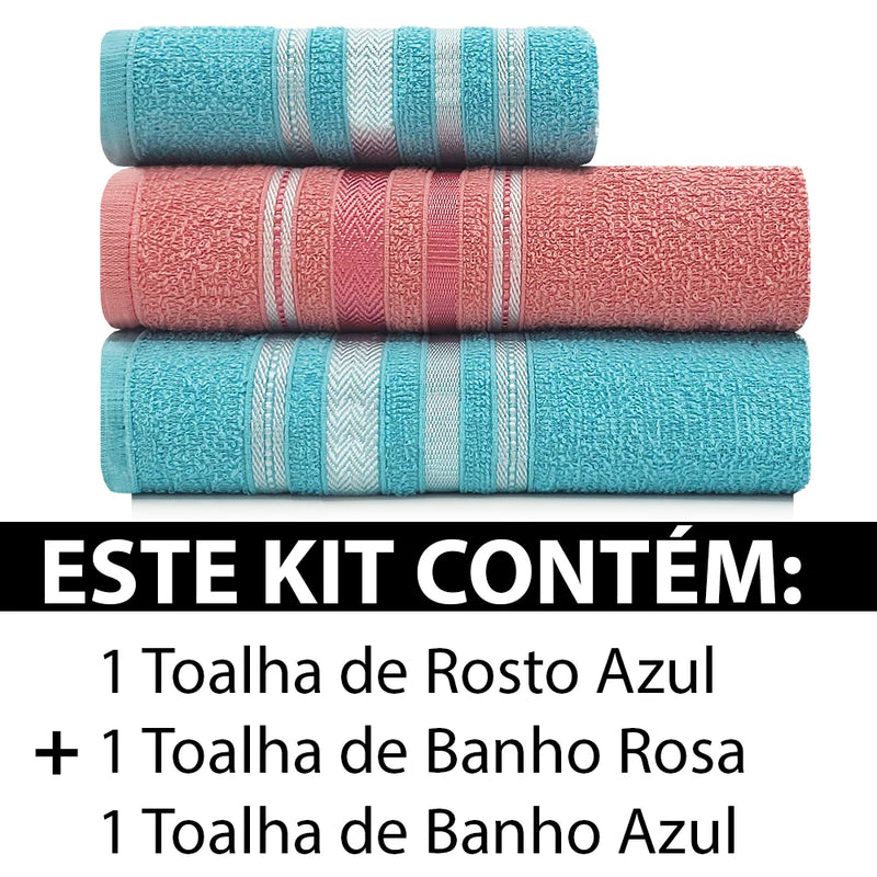 Conjunto de Toalhas Liz Atlantic 3 Peças