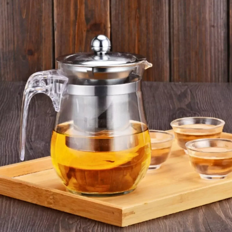 Chaleira De Vidro Com Infusor De Aço Inoxidável 750ml